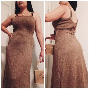 SPARKLY BROWN CYN LES MAXI DRESS